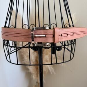 Vintage Fossil Blush Pink Boho Leather Adjustable Belt Large